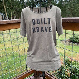 Catalyst Army Green Short Sleeve T-shirt says: Built Brave